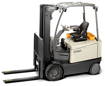 Forklift with a black bottom